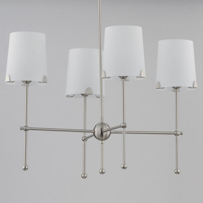 Maxim 32364WTSN Four Light Chandelier, Satin Nickel