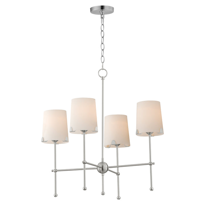 Maxim 32364WTSN Four Light Chandelier, Satin Nickel
