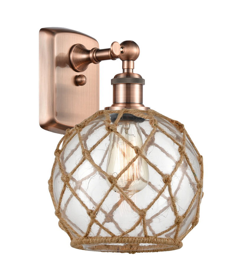 Innovations 516-1W-AC-G122-8RB-LED LED Wall Sconce, Antique Copper