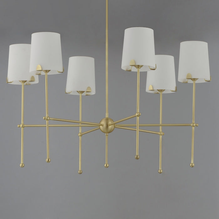 Maxim 32366WTSBR Six Light Chandelier, Satin Brass
