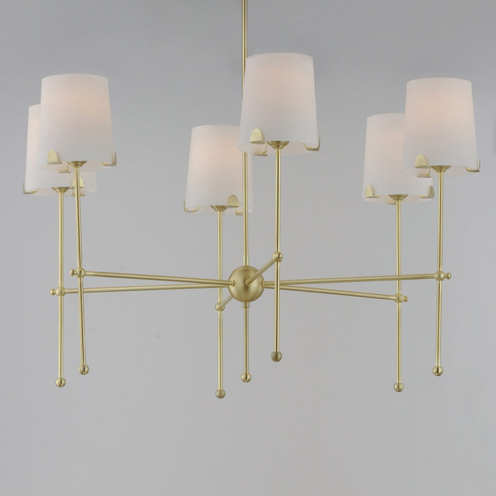 Maxim 32366WTSBR Six Light Chandelier, Satin Brass
