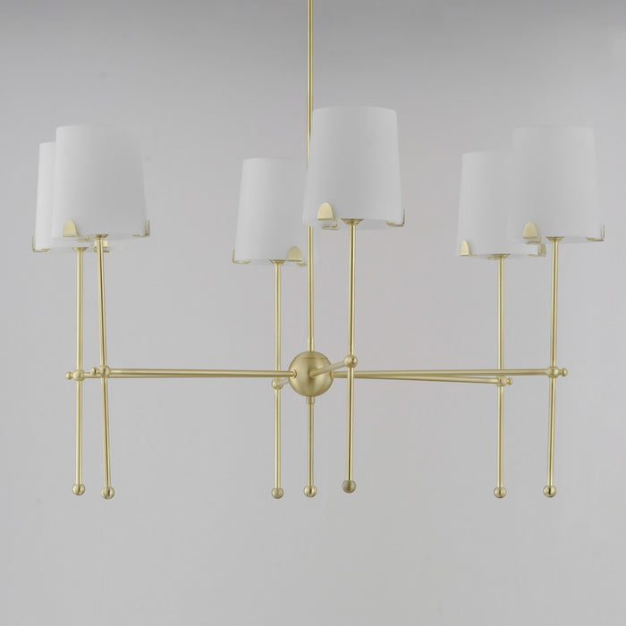 Maxim 32366WTSBR Six Light Chandelier, Satin Brass