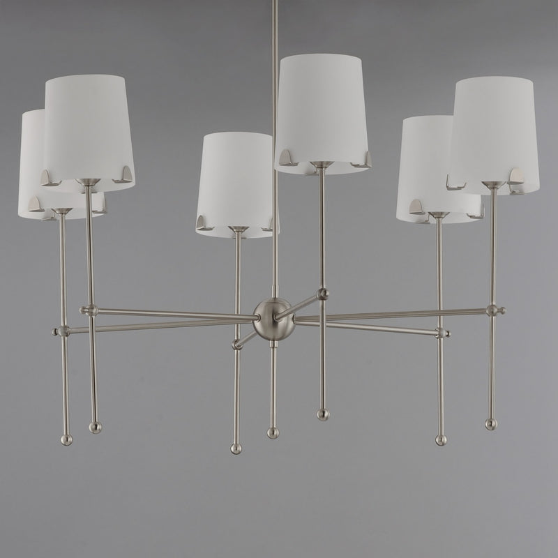 Maxim 32366WTSN Six Light Chandelier, Satin Nickel