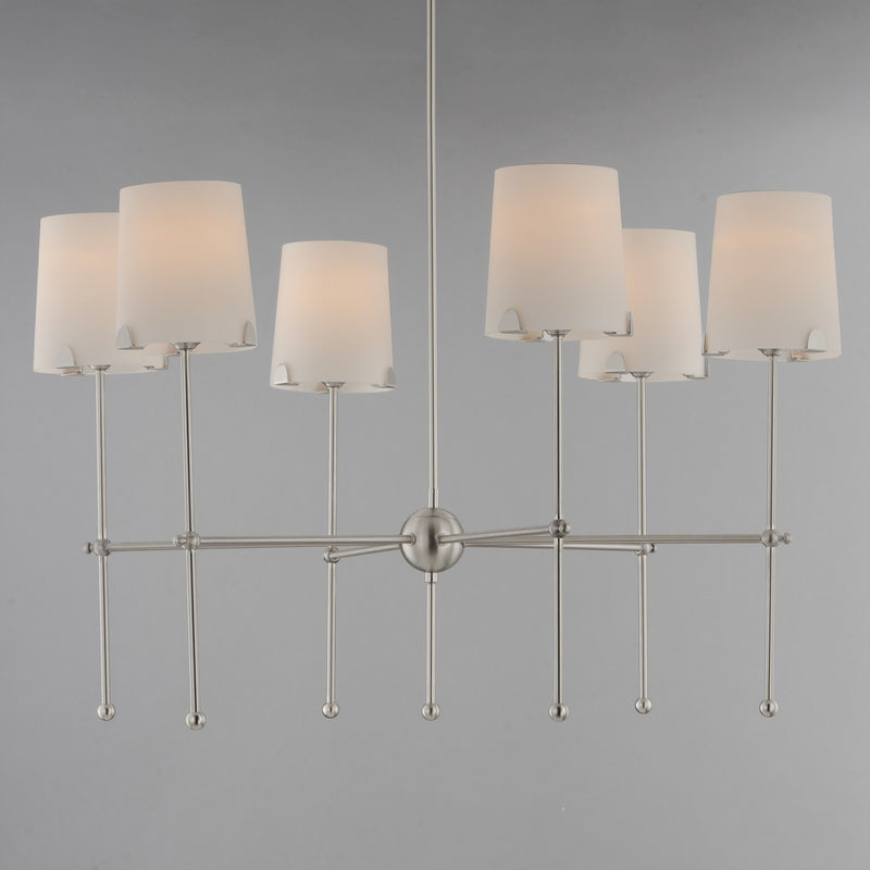 Maxim 32366WTSN Six Light Chandelier, Satin Nickel