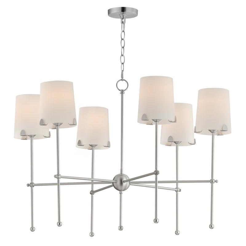 Maxim 32366WTSN Six Light Chandelier, Satin Nickel