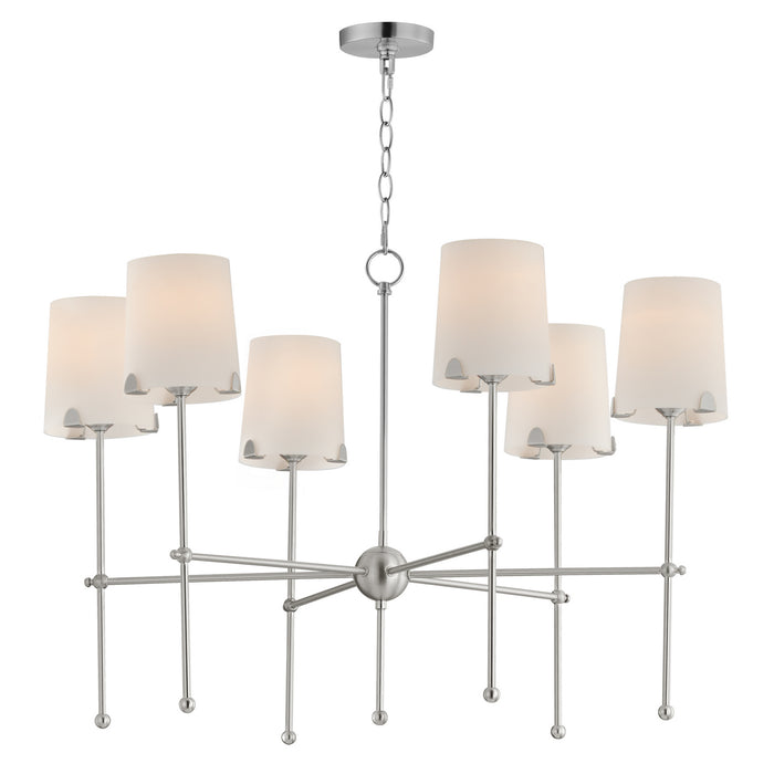 Maxim 32366WTSN Six Light Chandelier, Satin Nickel