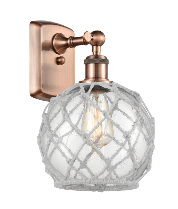 Innovations 516-1W-AC-G122-8RW One Light Wall Sconce, Antique Copper