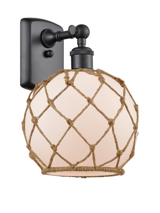 Innovations 516-1W-BK-G121-8RB One Light Wall Sconce, Matte Black
