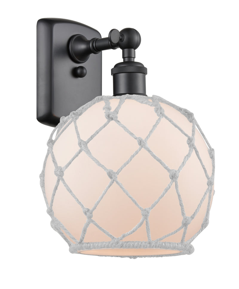 Innovations 516-1W-BK-G121-8RW One Light Wall Sconce, Matte Black