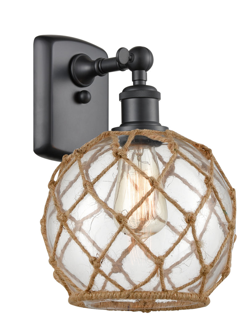 Innovations 516-1W-BK-G122-8RB-LED LED Wall Sconce, Matte Black