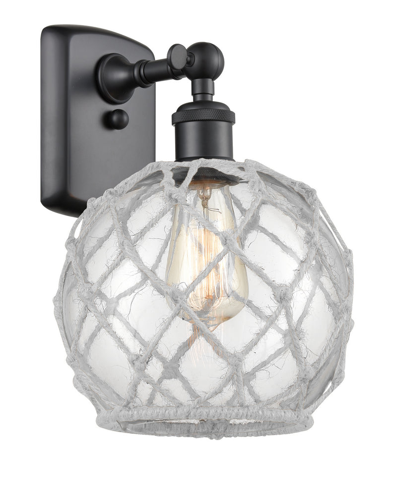 Innovations 516-1W-BK-G122-8RW One Light Wall Sconce, Matte Black