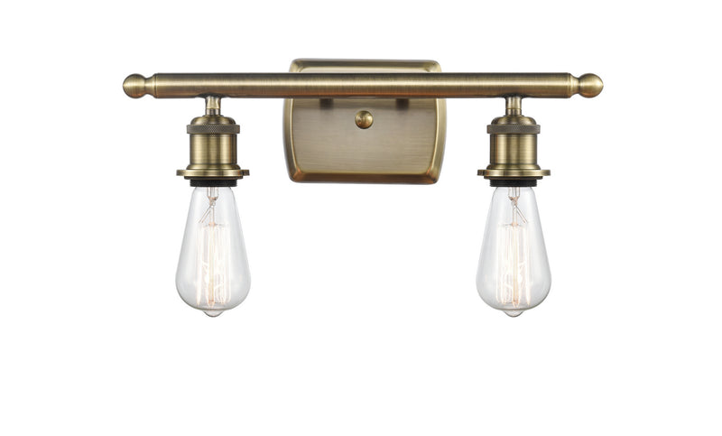 Innovations 516-2W-AB Two Light Bath Vanity, Antique Brass