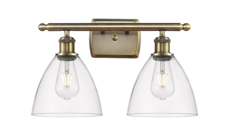 Innovations 516-2W-AB-GBD-752 Two Light Bath Vanity, Antique Brass