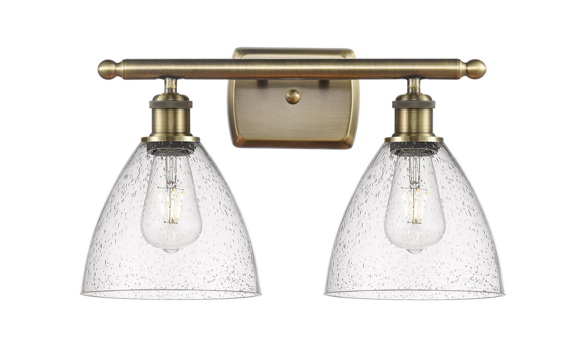 Innovations 516-2W-AB-GBD-754 Two Light Bath Vanity, Antique Brass