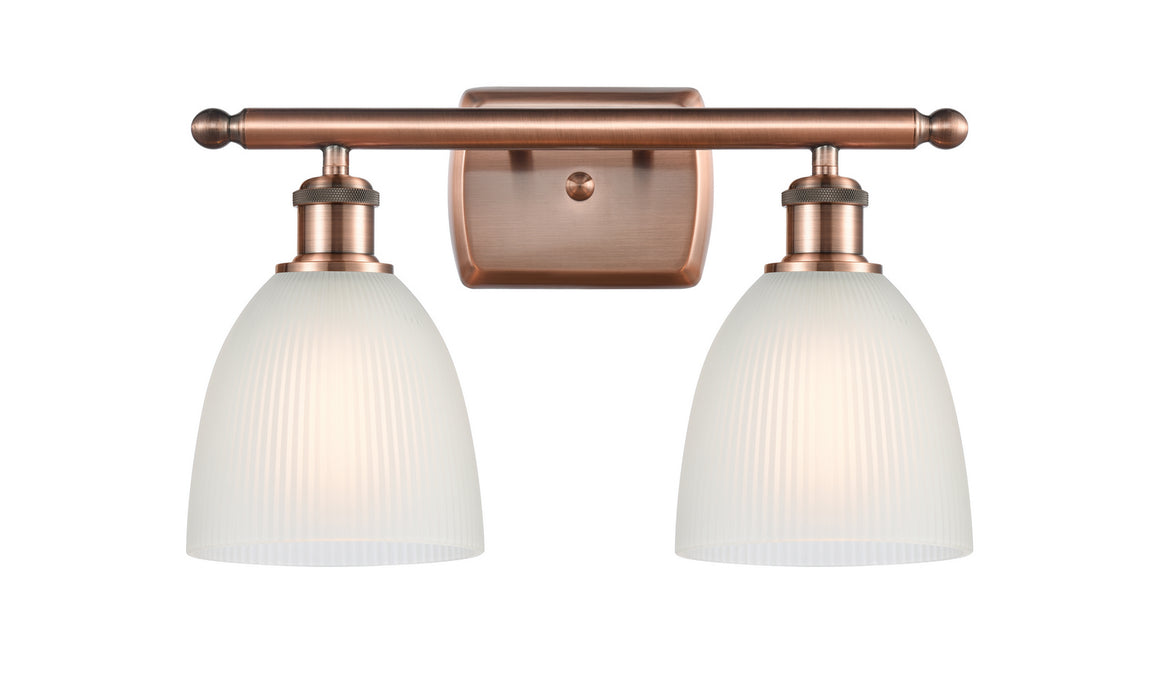 Innovations 516-2W-AC-G381 Two Light Bath Vanity, Antique Copper
