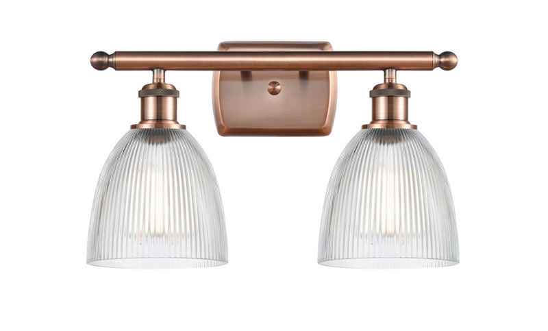 Innovations 516-2W-AC-G382 Two Light Bath Vanity, Antique Copper