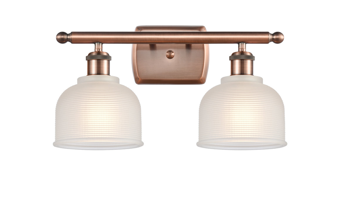 Innovations 516-2W-AC-G411 Two Light Bath Vanity, Antique Copper