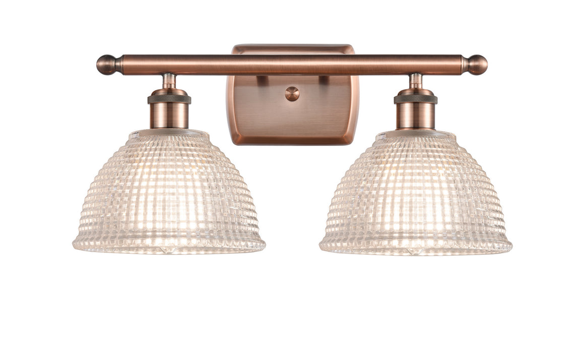 Innovations 516-2W-AC-G422 Two Light Bath Vanity, Antique Copper