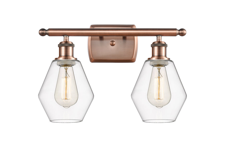 Innovations 516-2W-AC-G652-6 Two Light Bath Vanity, Antique Copper