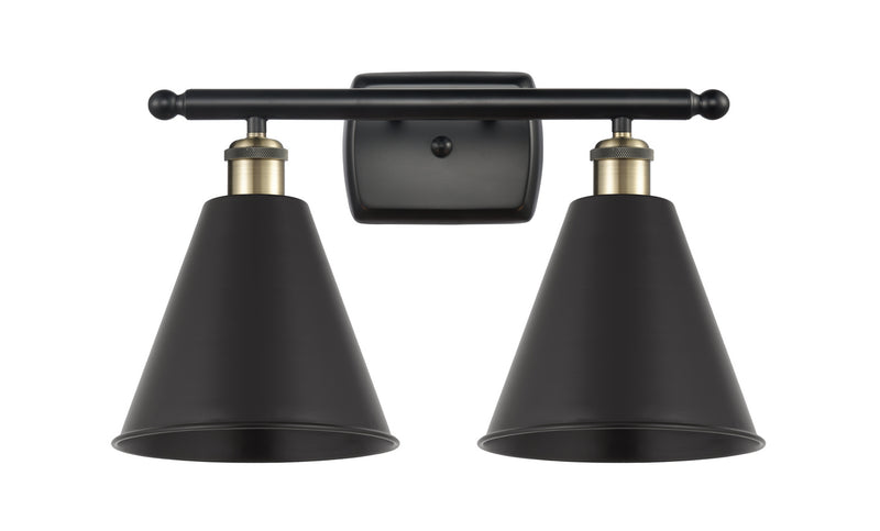 Innovations 516-2W-BAB-MBC-8-BK-LED LED Bath Vanity, Black Antique Brass