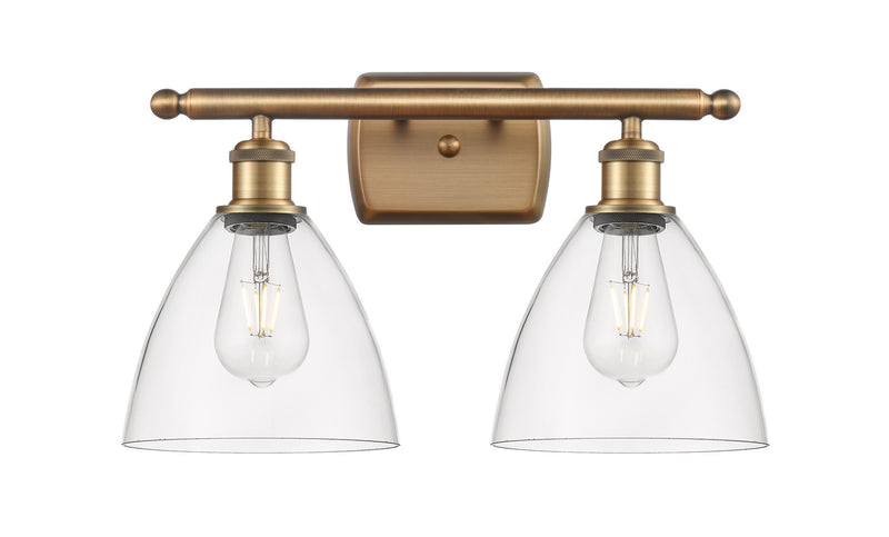 Innovations 516-2W-BB-GBD-752 Two Light Bath Vanity, Brushed Brass