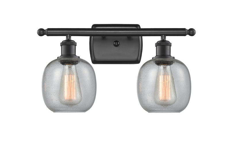 Innovations 516-2W-BK-G104 Two Light Bath Vanity, Matte Black