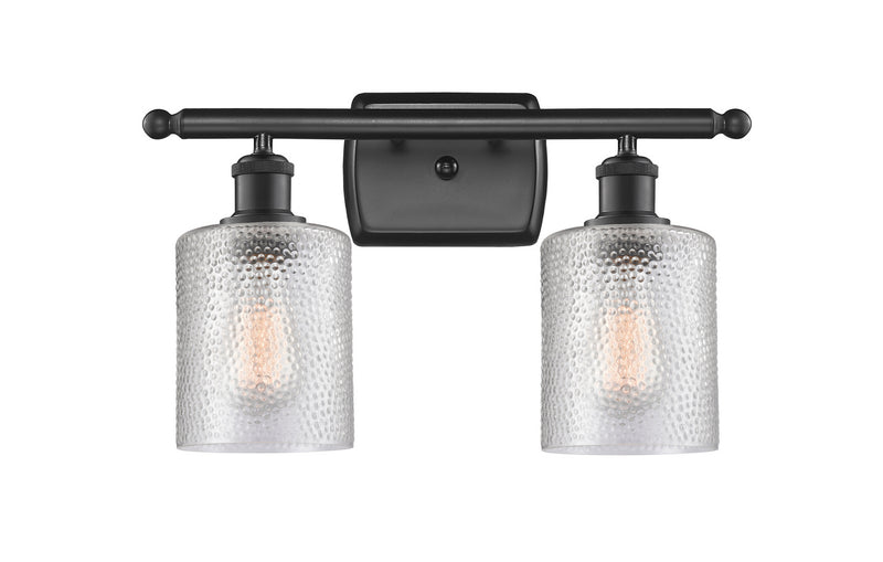 Innovations 516-2W-BK-G112 Two Light Bath Vanity, Matte Black