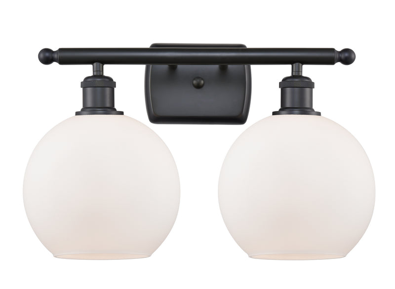 Innovations 516-2W-BK-G121-8 Two Light Bath Vanity, Matte Black