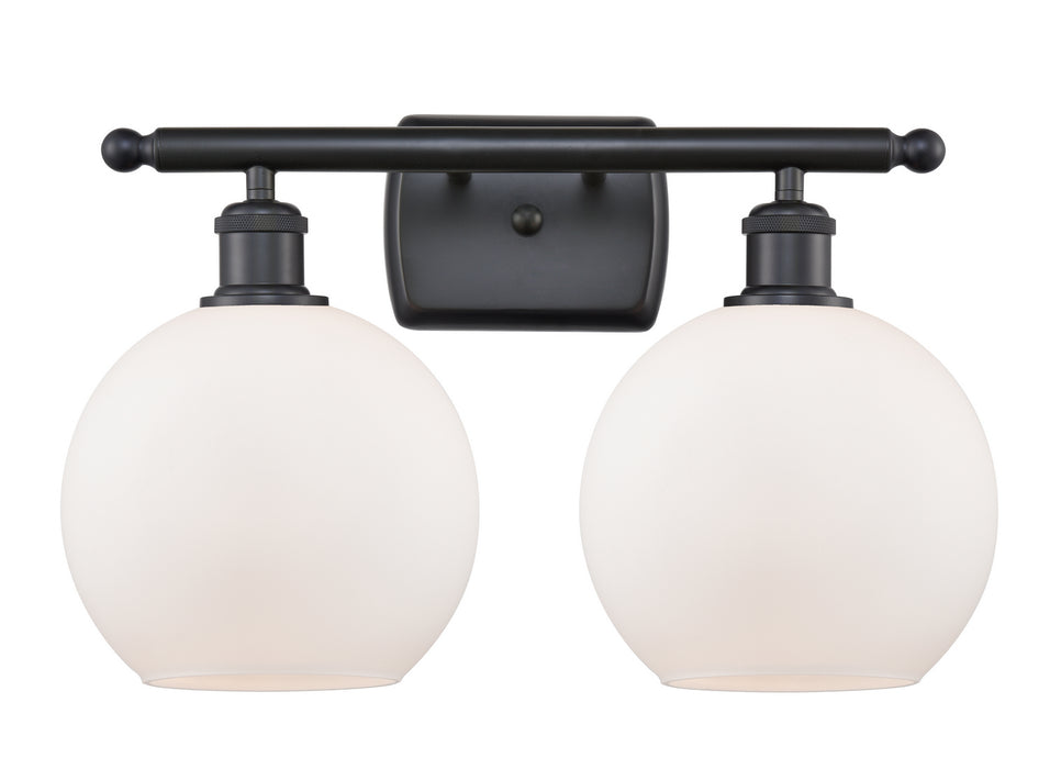 Innovations 516-2W-BK-G121-8 Two Light Bath Vanity, Matte Black