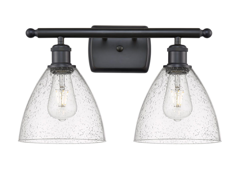 Innovations 516-2W-BK-GBD-754 Two Light Bath Vanity, Matte Black