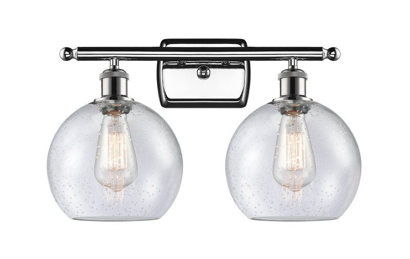 Innovations 516-2W-PC-G124-8 Two Light Bath Vanity, Polished Chrome