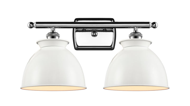 Innovations 516-2W-PC-M14-W Two Light Bath Vanity, Polished Chrome