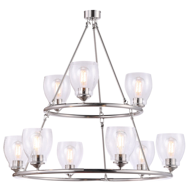 Minka-Lavery 2439-84 Nine Light Chandelier, Brushed Nickel