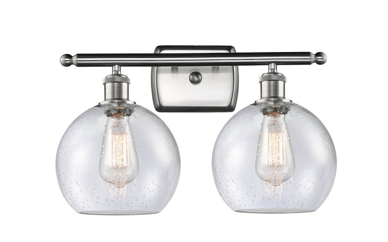 Innovations 516-2W-SN-G124-8 Two Light Bath Vanity, Brushed Satin Nickel