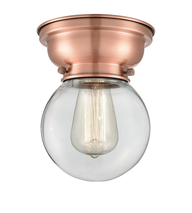 Innovations 623-1F-AC-G202-6 One Light Flush Mount, Antique Copper