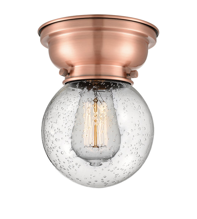 Innovations 623-1F-AC-G204-6 One Light Flush Mount, Antique Copper