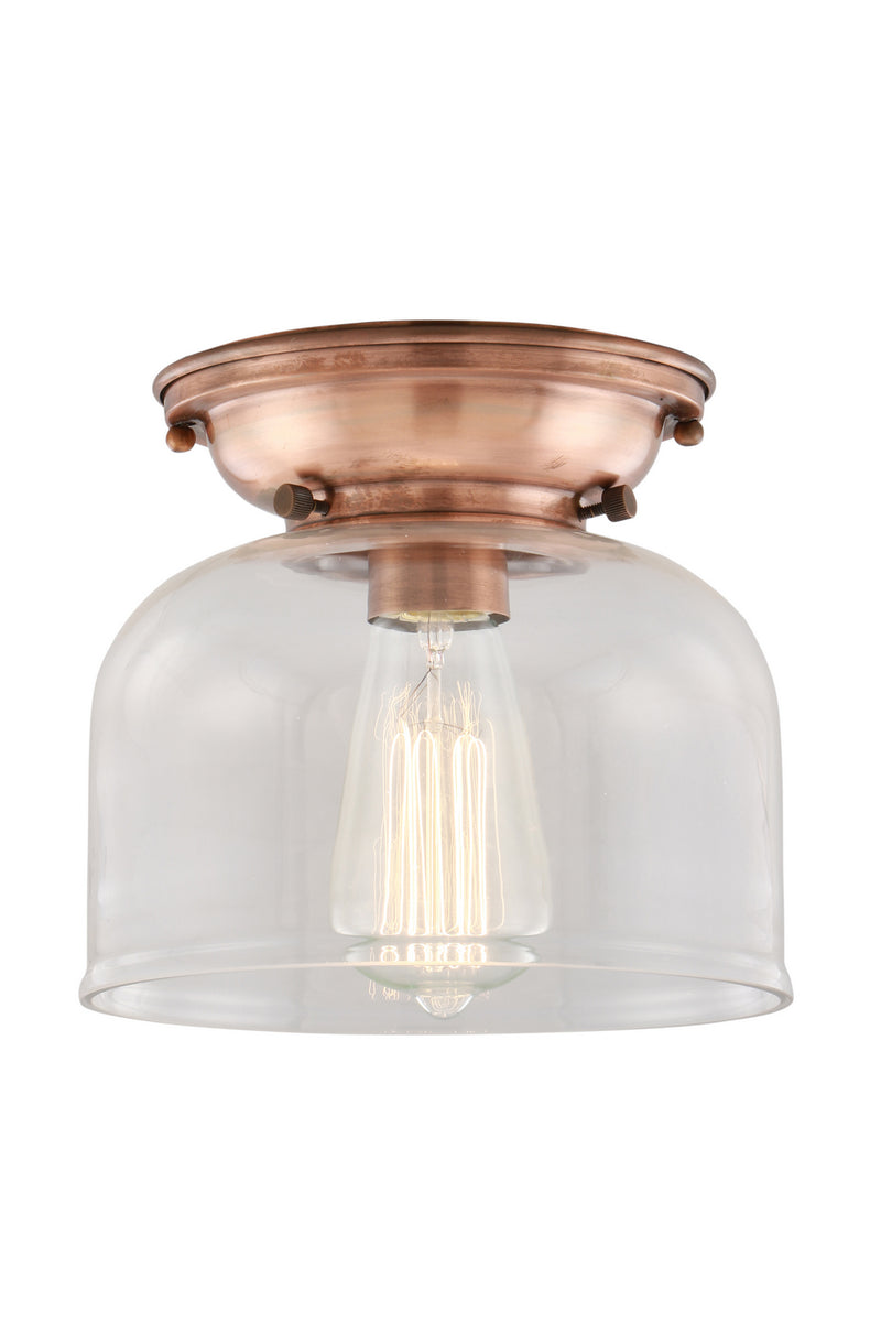 Innovations 623-1F-AC-G72 One Light Flush Mount, Antique Copper