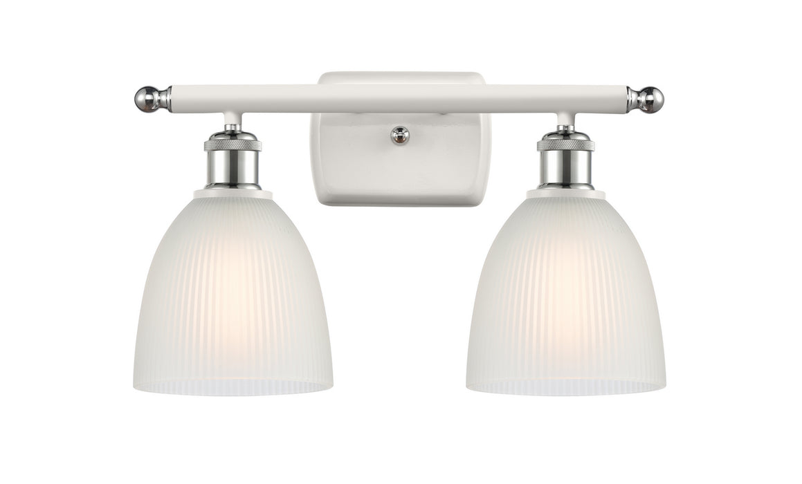 Innovations 516-2W-WPC-G381 Two Light Bath Vanity, White Polished Chrome