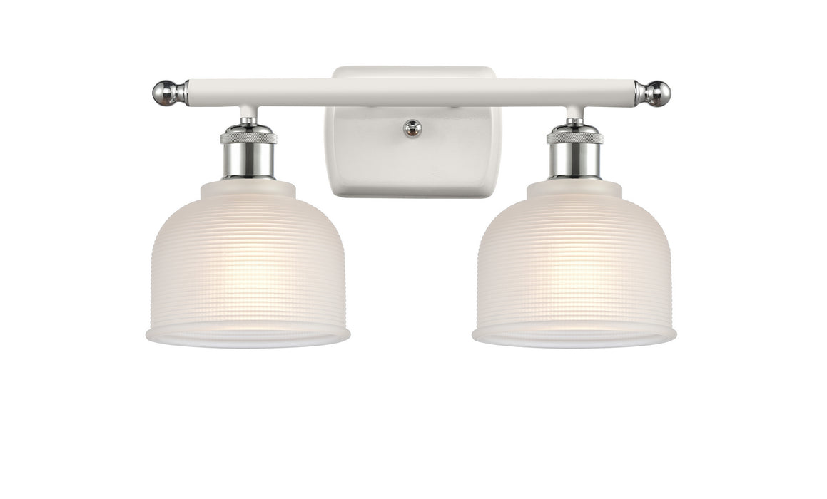Innovations 516-2W-WPC-G411 Two Light Bath Vanity, White Polished Chrome