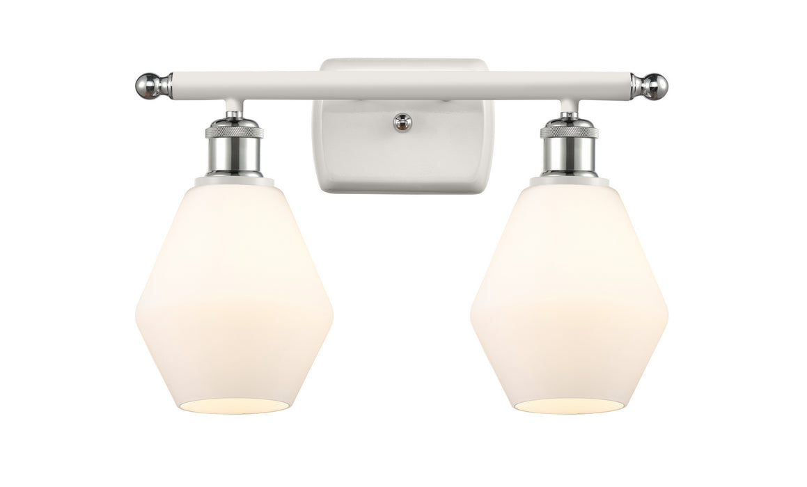 Innovations 516-2W-WPC-G651-6 Two Light Bath Vanity, White Polished Chrome