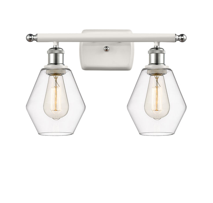 Innovations 516-2W-WPC-G652-6 Two Light Bath Vanity, White Polished Chrome