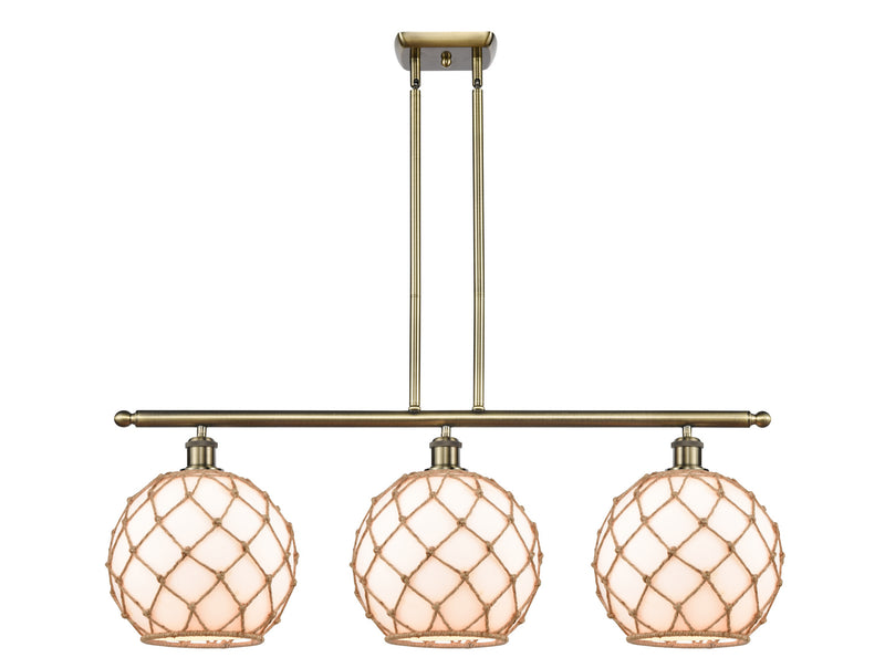 Innovations 516-3I-AB-G121-10RB-LED LED Island Pendant, Antique Brass