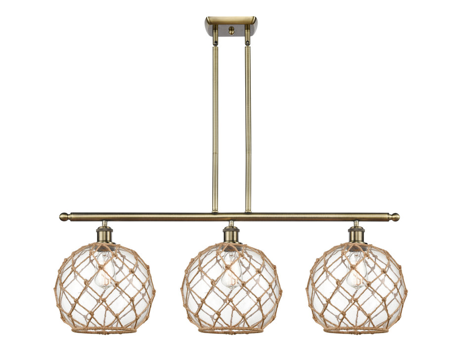 Innovations 516-3I-AB-G122-10RB Three Light Island Pendant, Antique Brass