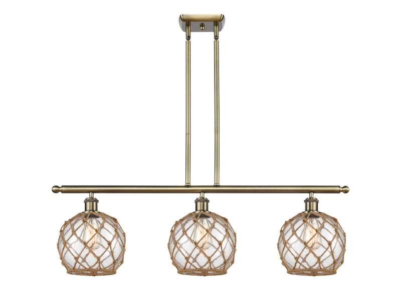 Innovations 516-3I-AB-G122-8RB Three Light Island Pendant, Antique Brass