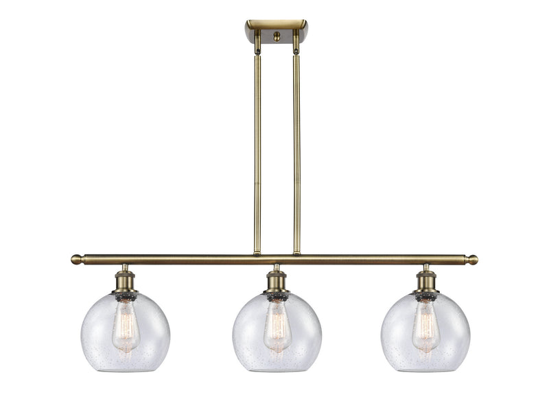 Innovations 516-3I-AB-G124-8-LED LED Island Pendant, Antique Brass
