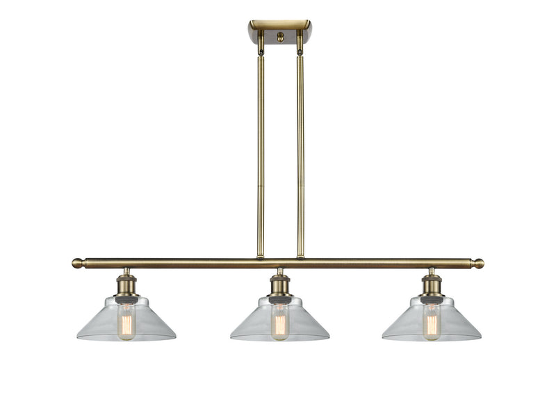 Innovations 516-3I-AB-G132 Three Light Island Pendant, Antique Brass