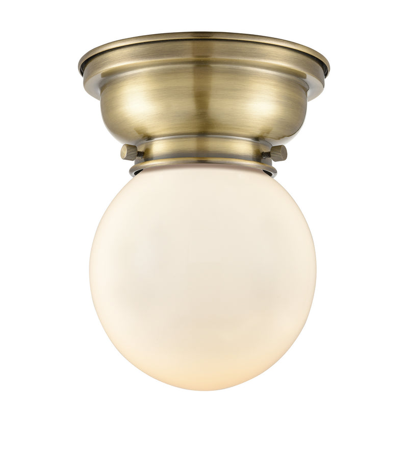 Innovations 623-1F-AB-G201-6 One Light Flush Mount, Antique Brass