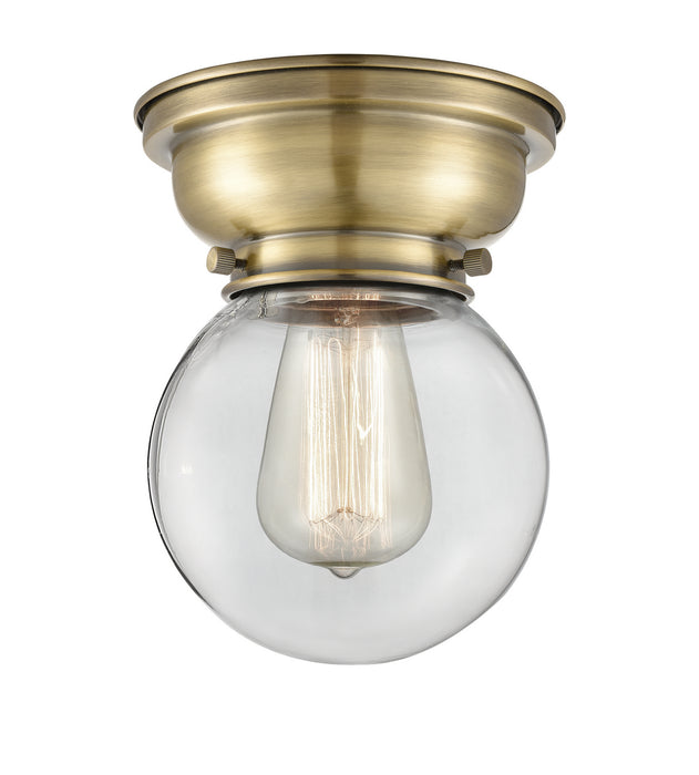 Innovations 623-1F-AB-G202-6 One Light Flush Mount, Antique Brass