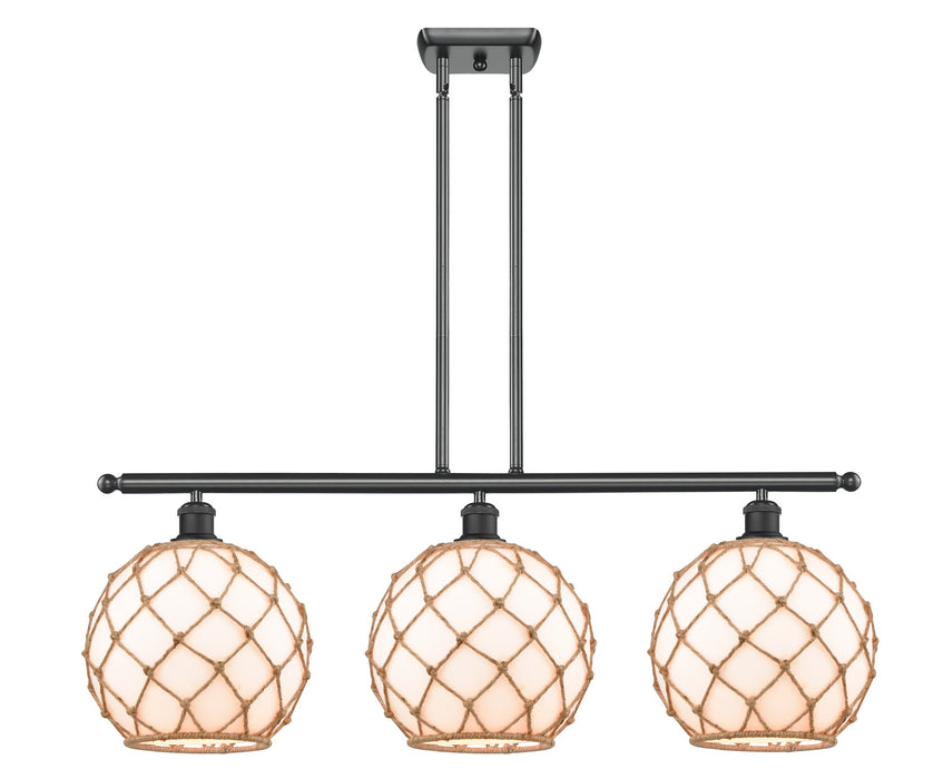 Innovations 516-3I-BK-G121-10RB Three Light Island Pendant, Matte Black