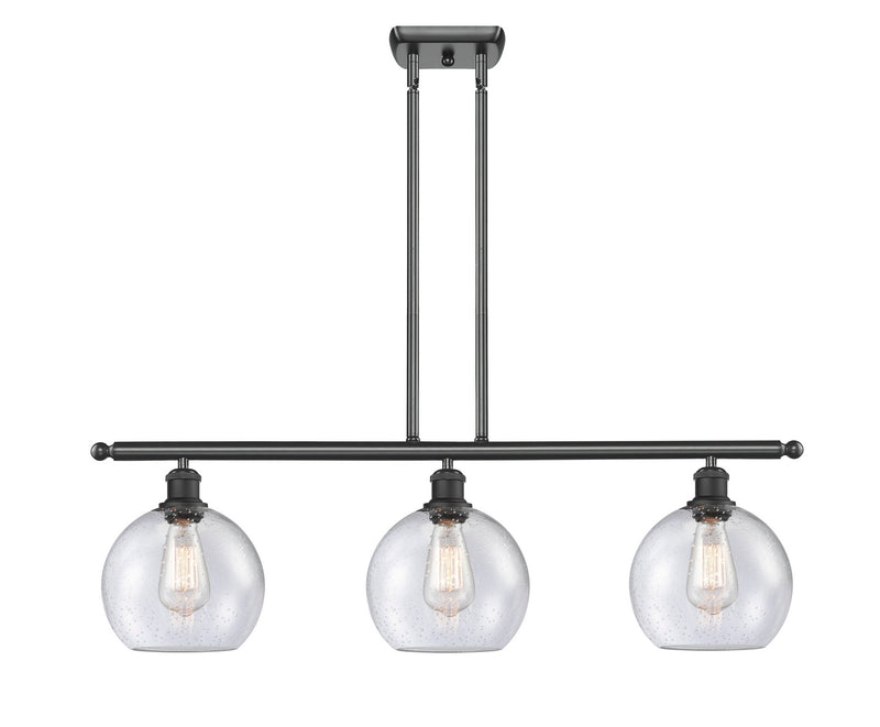 Innovations 516-3I-BK-G124-8 Three Light Island Pendant, Matte Black